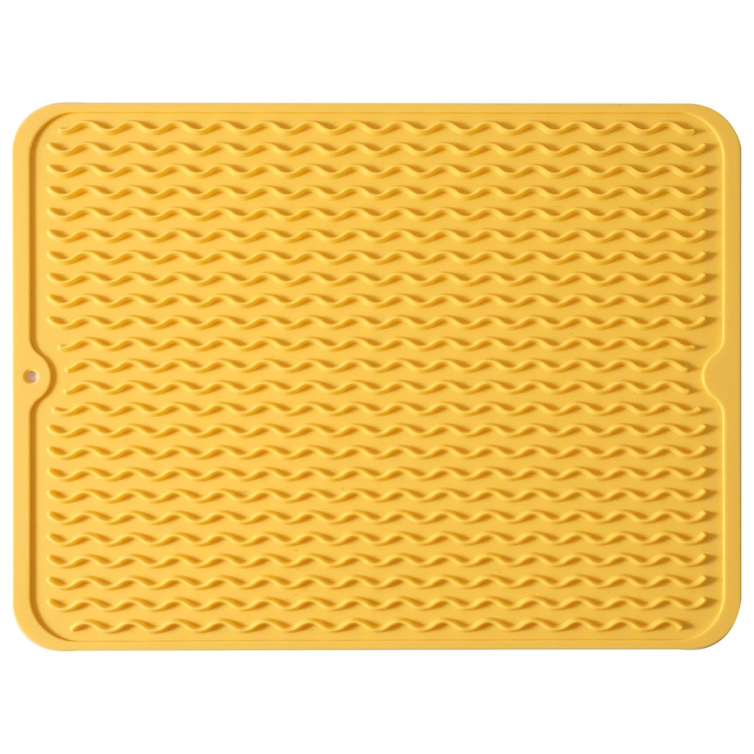 Eco-friendly silicone drying mat - Multiple uses & heat resistant-Yellow-40 x 30 cm-State of Style