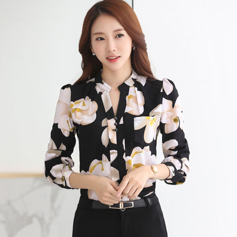 EdenBlouse | Women's Elegant Chiffon Blouse-Black-S-State of Style