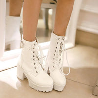 Edgy Lace-Up Boots with Buckle and Lug Sole - Luna-Brown-4-State of Style