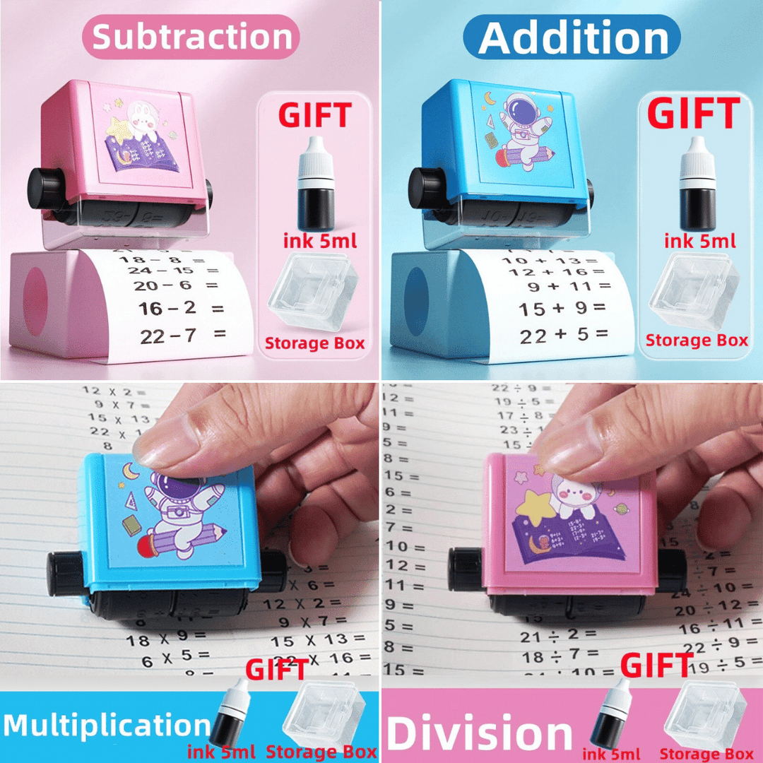 Educational Calculation Stamp for Children - SumStamp-Set of 4 (+ - x ÷)-State of Style