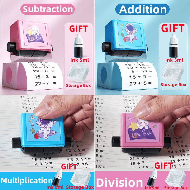 Educational Calculation Stamp for Children - SumStamp-Set of 4 (+ - x ÷)-State of Style