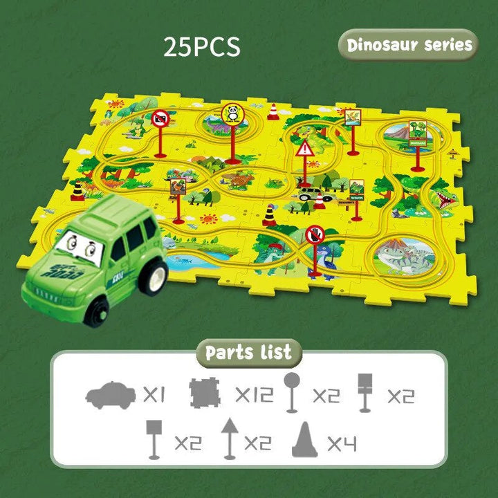 Educational Vehicles Puzzle Set - CleverKids-Dino-State of Style