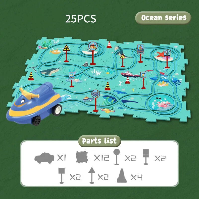 Educational Vehicles Puzzle Set - CleverKids-Ocean-State of Style