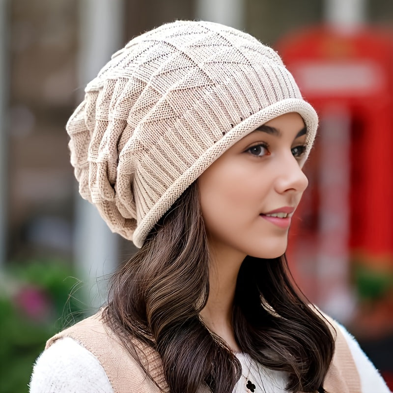 Ladies' knitted beanie, lightweight & elastic for spring and autumn – Alina