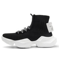 EefjesSneakers | Women's Sock Sneakers-Black and White-6.5-State of Style