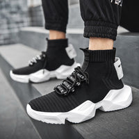 EefjesSneakers | Women's Sock Sneakers-Black and White-6.5-State of Style