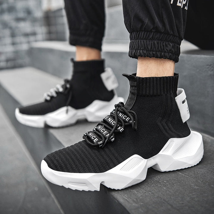 EefjesSneakers | Women's Sock Sneakers-Black and White-6.5-State of Style