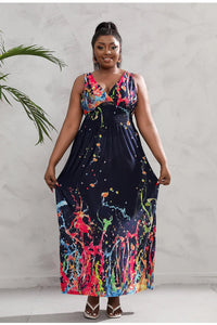 Effortlessly Stylish Urban Boho Beach Maxi Dress for Plus Sizes-Orange-2XL-State of Style