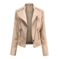 Elani - Trendy Leather Jacket for Women-Beige-S-State of Style