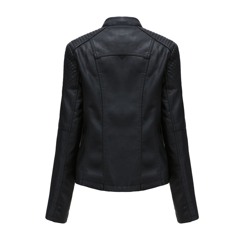 Elani - Trendy Leather Jacket for Women-Black-S-State of Style
