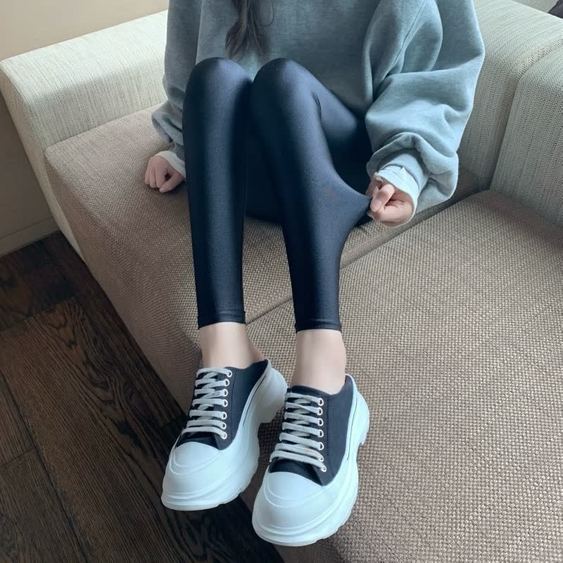 Elastic Basic Pants | Women's Stretch Trousers-Black-M-State of Style