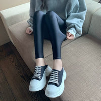 Elastic Basic Pants | Women's Stretch Trousers-Black-M-State of Style