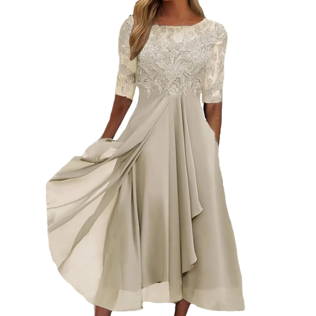 Elastic Summer Dress - Isabel-Gold-S-State of Style