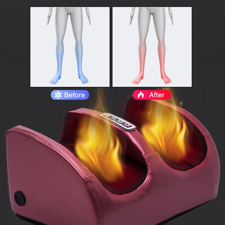 Electric Foot Massager with Heat and Shiatsu Therapy - RelaxFoot-Gold with remote control-State of Style