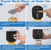 Electric Mason Jar Vacuum Sealer Kit - Keep Freshness Fast!-Black-State of Style