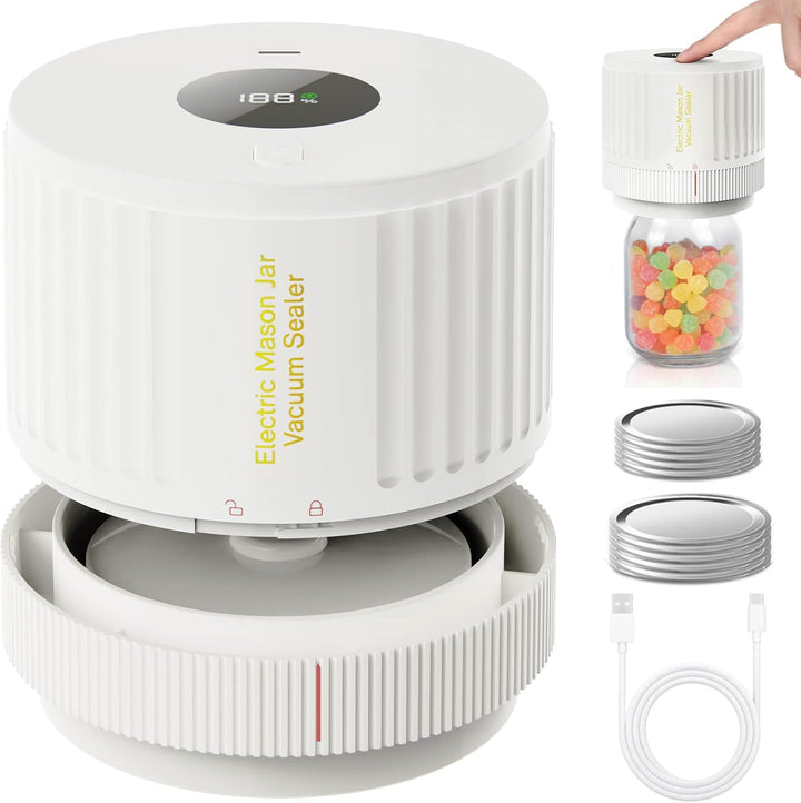 Electric Mason Jar Vacuum Sealer Kit - Keep Freshness Fast!-White-State of Style