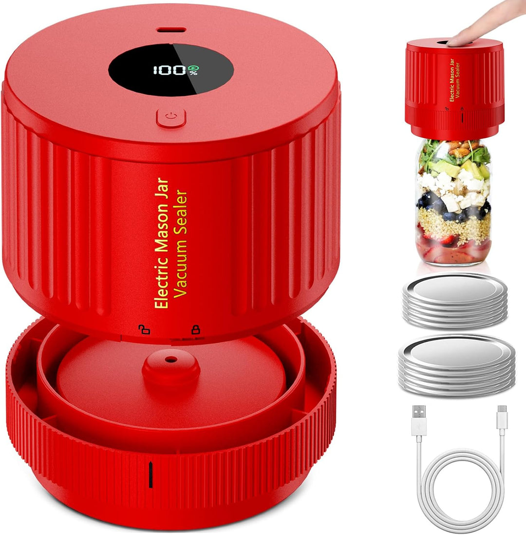 Electric Mason Jar Vacuum Sealer Kit - Preserve Freshness Quickly!-Red-State of Style