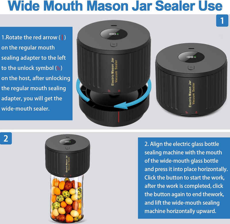 Electric Vacuum Sealer Kit for Mason Jars - SealTight-Black-State of Style