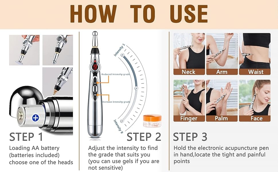 ELECTRONIC ACUPUNCTURE PEN - MERIDIAN ENERGY MASSAGE PEN FOR PAIN RELIEF-2 Heads-State of Style