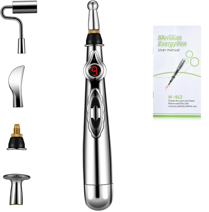 ELECTRONIC ACUPUNCTURE PEN - MERIDIAN ENERGY MASSAGE PEN FOR PAIN RELIEF-5 Heads-State of Style