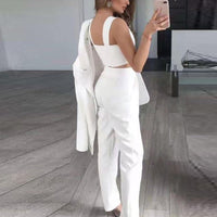 Elegant 3-Piece Blazer Set | Women's Fashion Suit-White-S-State of Style