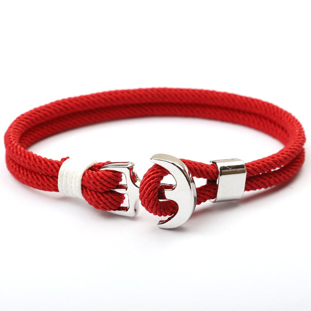 Elegant Anchor Bracelet | Nautical Charm | Adjustable Fit-Fish Hook - Red-State of Style