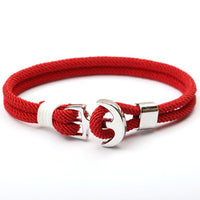 Elegant Anchor Bracelet | Nautical Charm | Adjustable Fit-Fish Hook - Red-State of Style