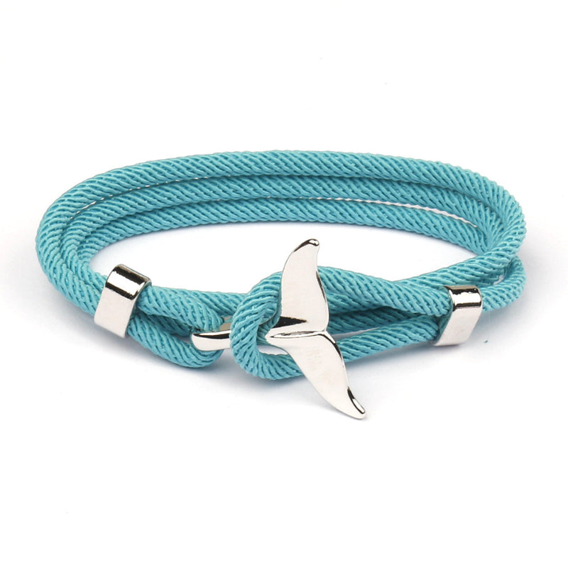 Elegant Anchor Bracelet | Nautical Charm | Adjustable Fit-Fishtail - Black-State of Style