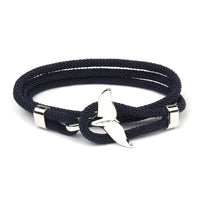 Elegant Anchor Bracelet | Nautical Charm | Adjustable Fit-Fishtail - Black-State of Style