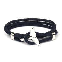 Elegant Anchor Bracelet | Nautical Charm | Adjustable Fit-Fishtail - Black-State of Style