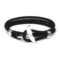 Elegant Anchor Bracelet | Nautical Charm | Adjustable Fit-Fishtail - Black-State of Style