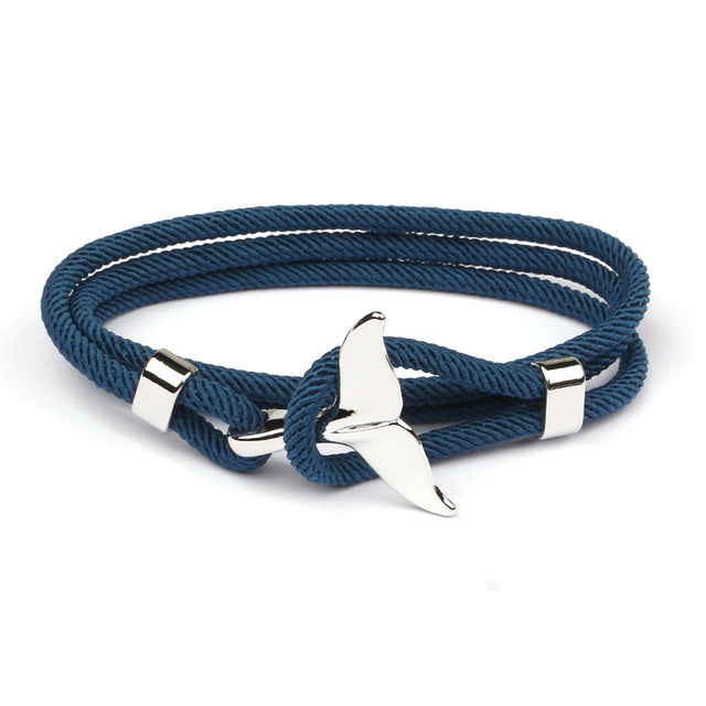 Elegant Anchor Bracelet | Nautical Charm | Adjustable Fit-Fishtail - Black-State of Style