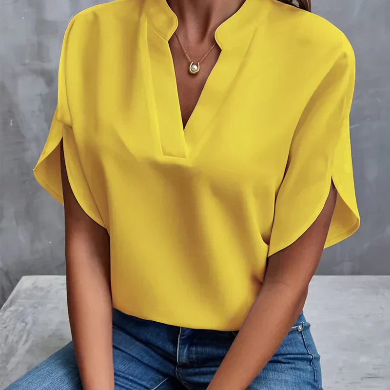 Elegant and Lightweight Ladies' Blouse – Isabella-Yellow-XS-State of Style