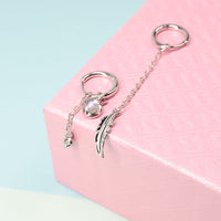 Elegant Asymmetric Feather Earrings | Sterling Silver Moonstone Jewellery-State of Style