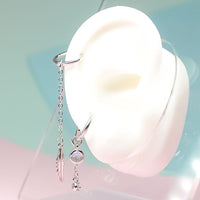 Elegant Asymmetric Feather Earrings | Sterling Silver Moonstone Jewellery-State of Style