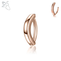Elegant Belly Button Ring | Crystal Navel Jewellery-14G 1.6X10mm-Rose Gold-State of Style