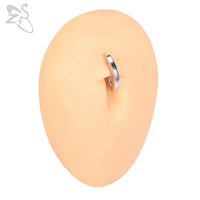 Elegant Belly Button Ring | Crystal Navel Jewellery-14G 1.6X10mm-Silver-State of Style
