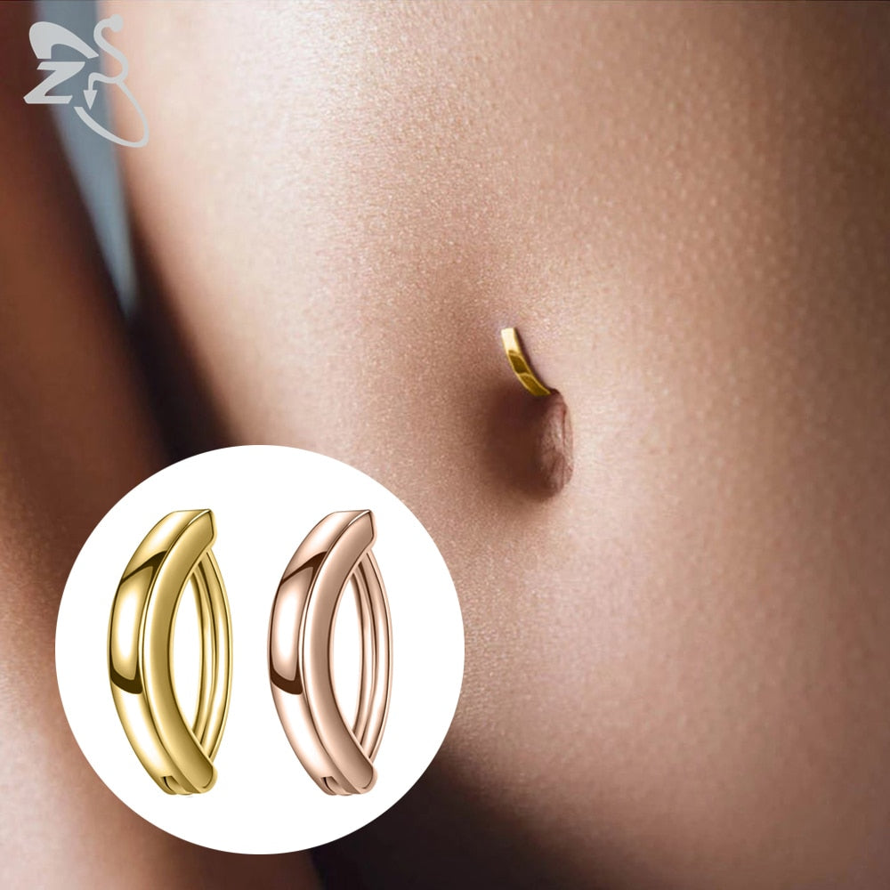 Elegant Belly Button Ring | Crystal Navel Jewellery-14G 1.6X10mm-Silver-State of Style