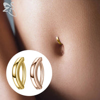 Elegant Belly Button Ring | Crystal Navel Jewellery-14G 1.6X10mm-Silver-State of Style