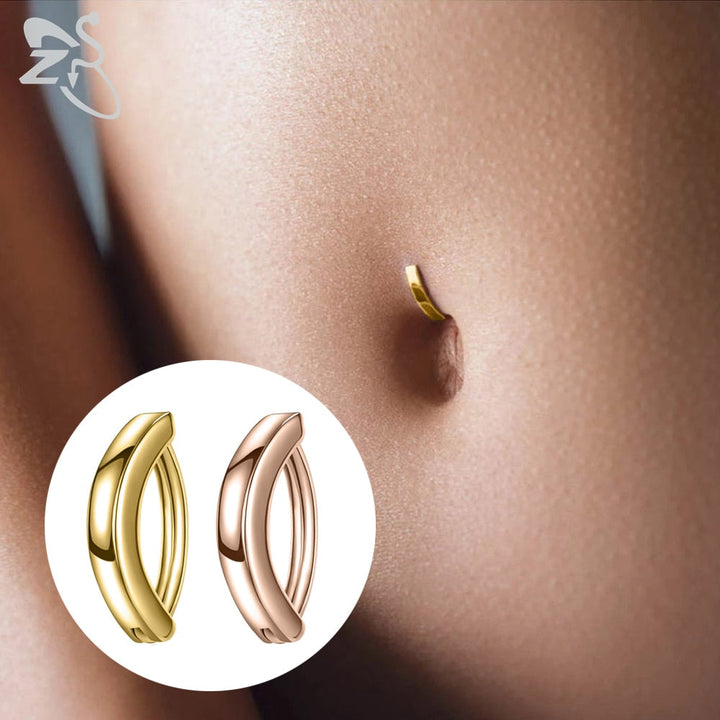 Elegant Belly Button Ring | Crystal Navel Jewellery-14G 1.6X10mm-Silver-State of Style