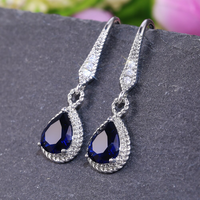 Elegant Blue Crystal Earrings | Women’s Jewellery-Silver-State of Style