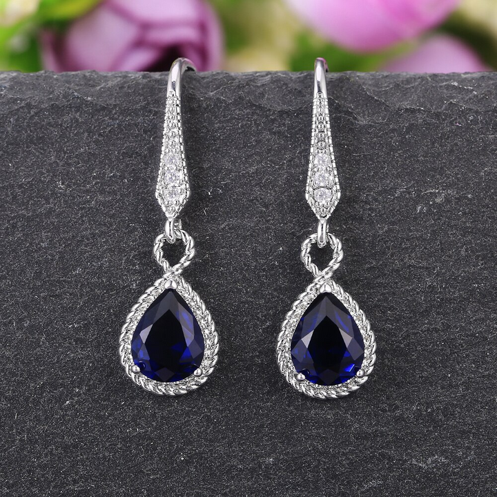 Elegant Blue Crystal Earrings | Women’s Jewellery-Silver-State of Style