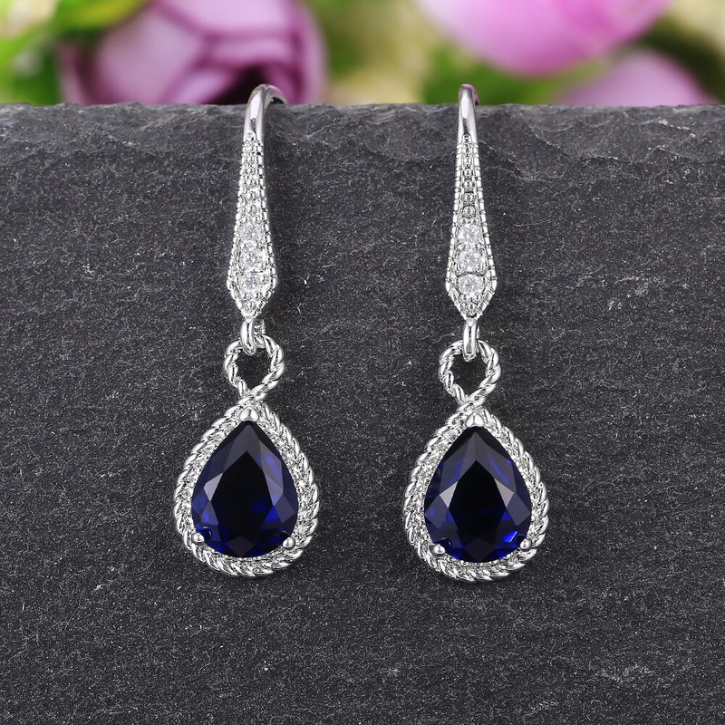 Elegant Blue Crystal Earrings | Women’s Jewellery-Silver-State of Style