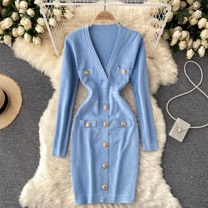 Elegant Bodycon Dress | Chic and Comfortable-Blue-One size fits all-State of Style