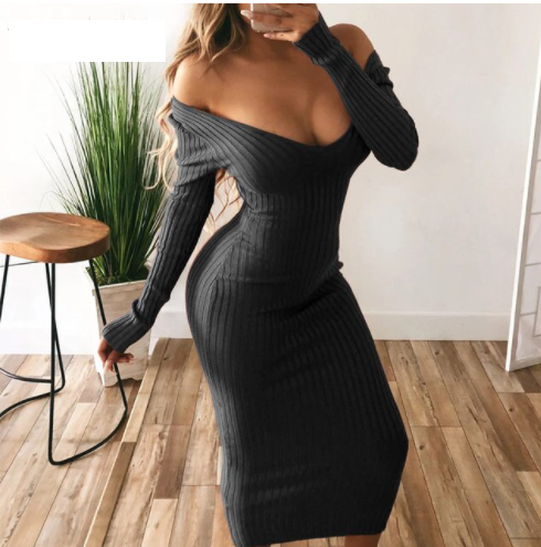 Elegant Bodycon Knit Dress | Stylish & Comfortable-Black-S-State of Style