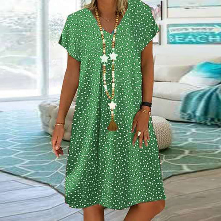 Elegant Bohemian V-Neck Dress for Women | Comfortable & Stylish-Blue-S-State of Style