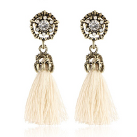 Elegant Brushed Earrings | Women's Jewellery-White Crystal-State of Style