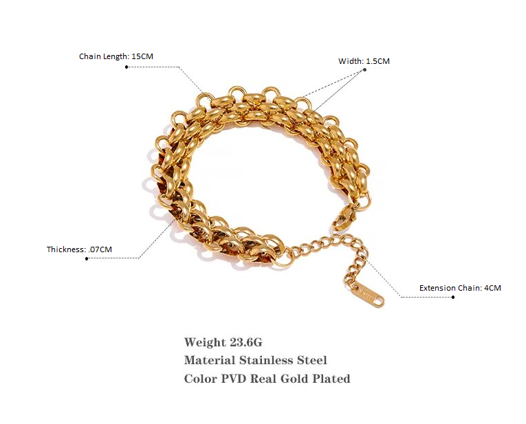 Elegant Charm Bracelet | Silver Plated | Perfect Gift-Gold-plated-State of Style