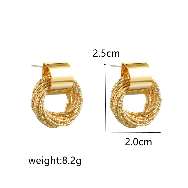 Elegant Circle Stud Earrings | Simple and Stylish-Gold-State of Style