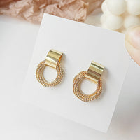 Elegant Circle Stud Earrings | Simple and Stylish-Gold-State of Style
